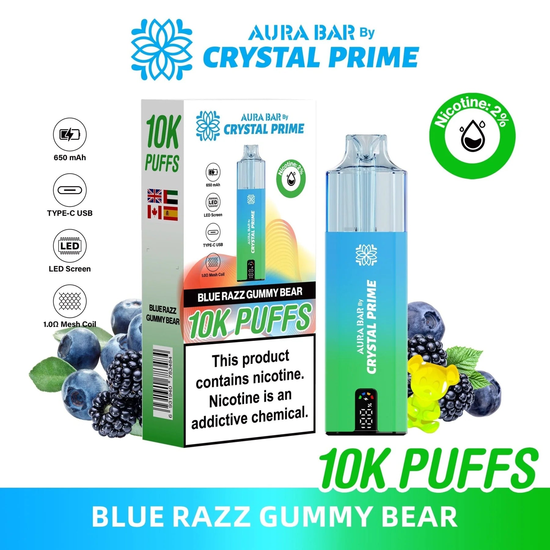 Prime Bar Vape 10000 Puffs Aura Bar 10k Puffs Prefilled Vape Kit By Crystal Prime Prime Bar Vape 10000 Puffs Aura Bar 10k Puffs Prefilled Vape Kit By Crystal Prime