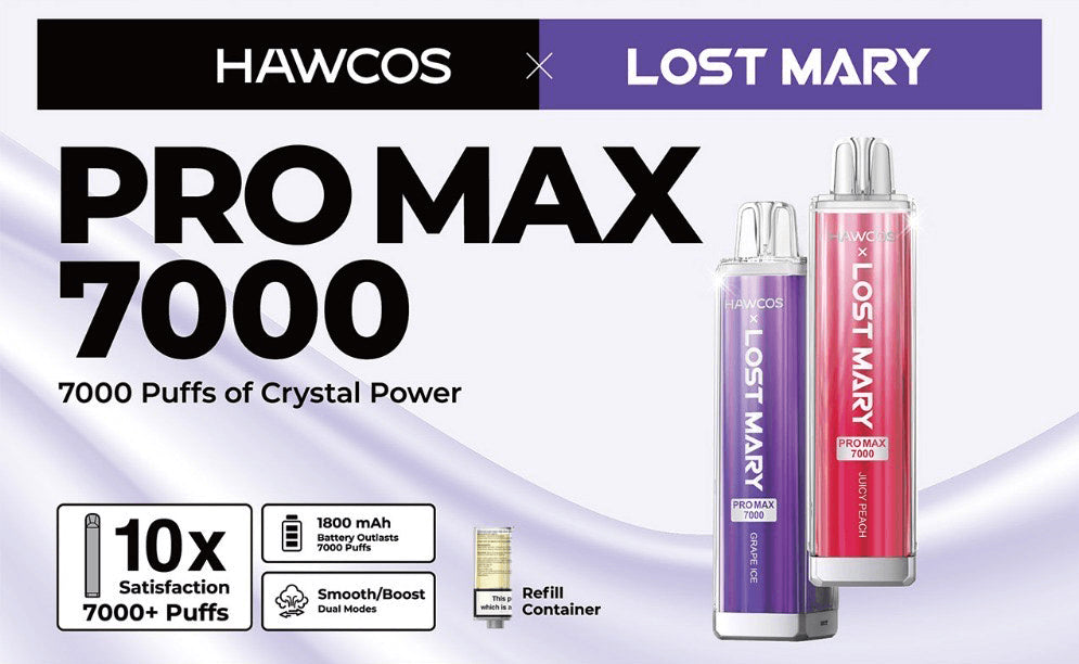 Lost Mary x Hawcos Pro Max 7000 Refillable Kit - £7.99 (Mix Boxes Available)