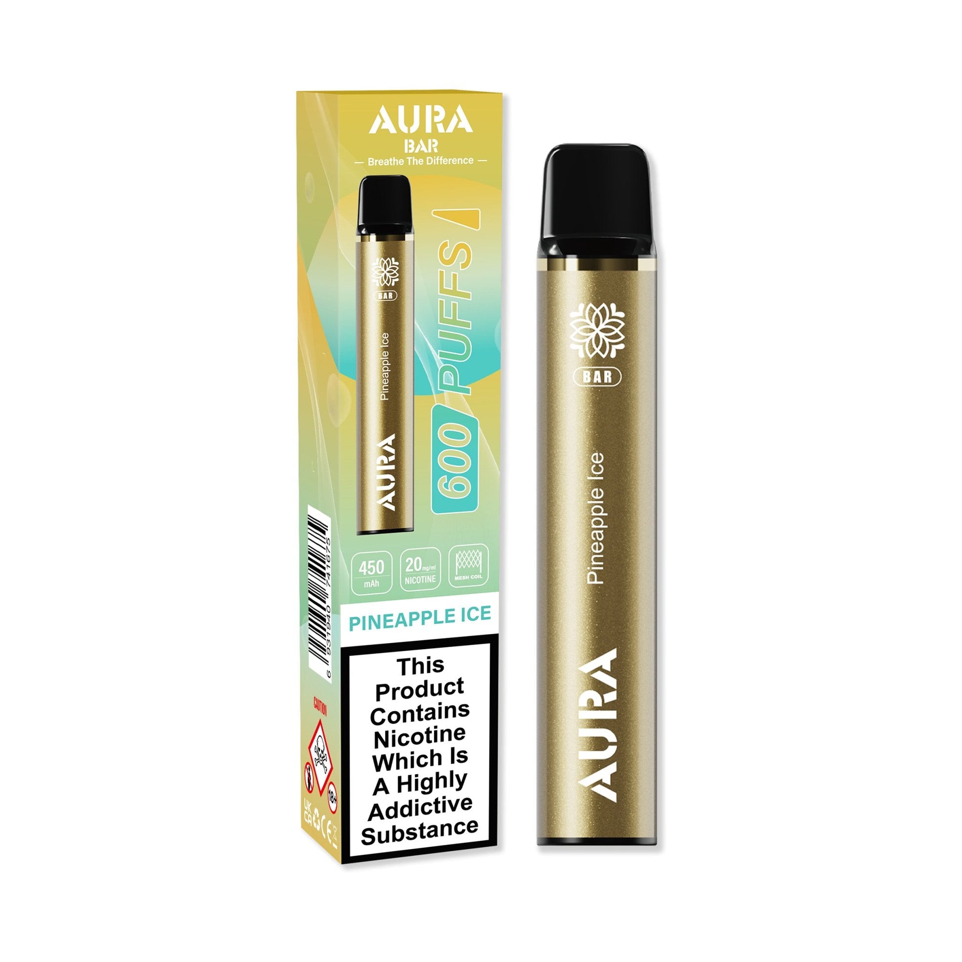 Aura Bar 600 Puffs Disposable Vape Pod Box of 10 - Vaperdeals