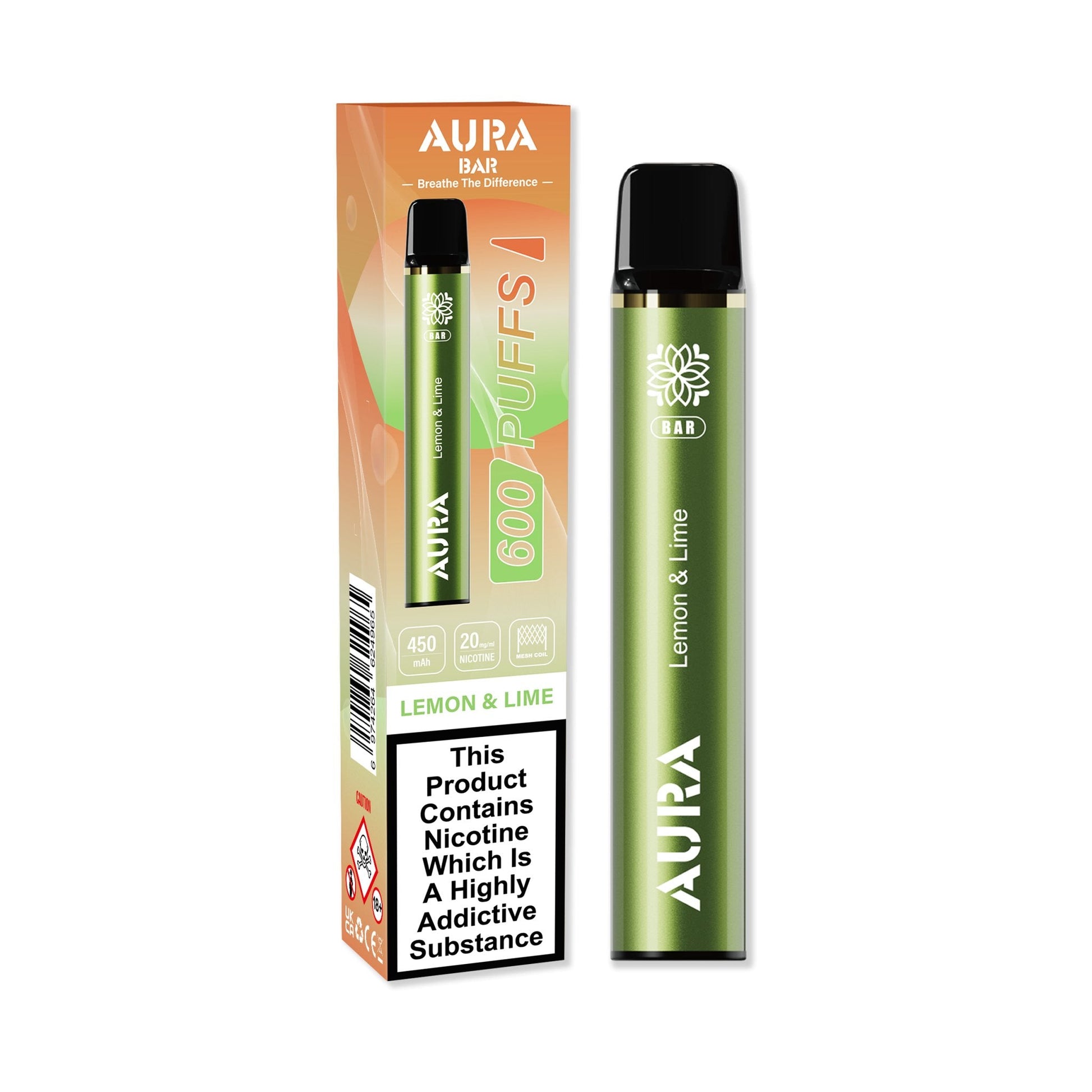 Aura Bar 600 Puffs Disposable Vape Pod Box of 10 - Vaperdeals