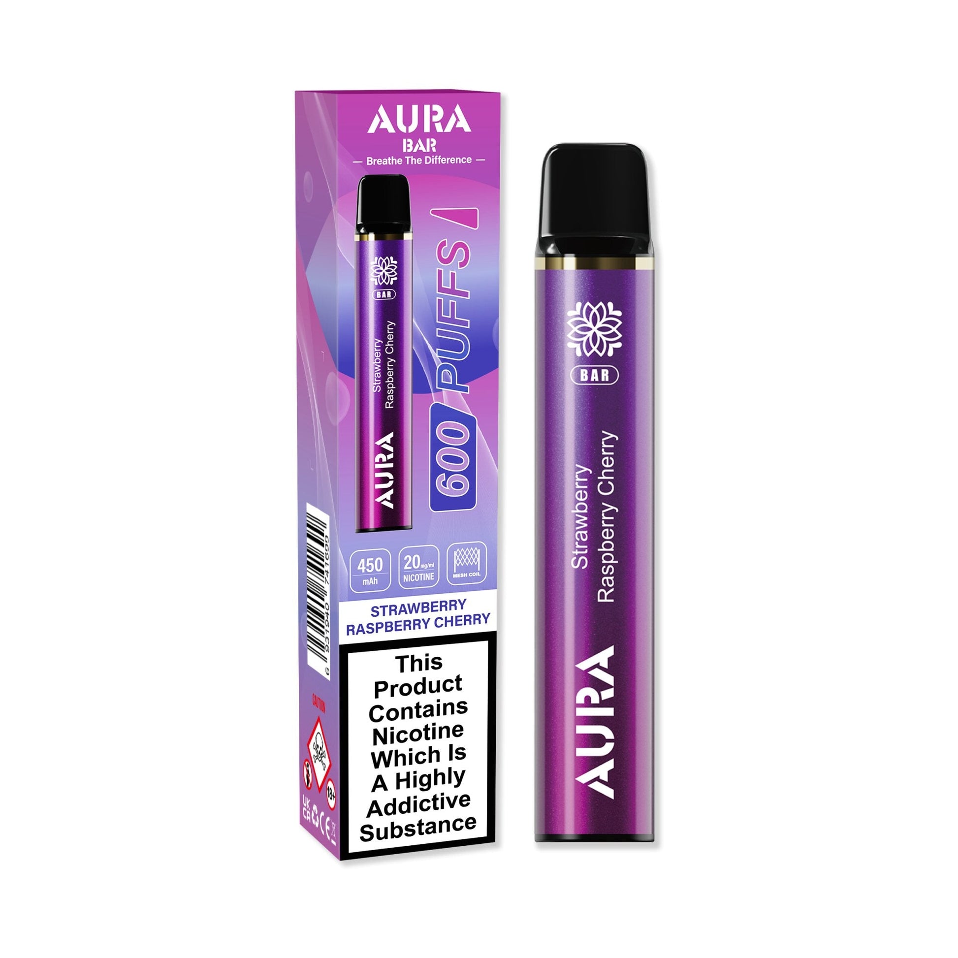 Aura Bar 600 Puffs Disposable Vape Pod Box of 10 - Vaperdeals