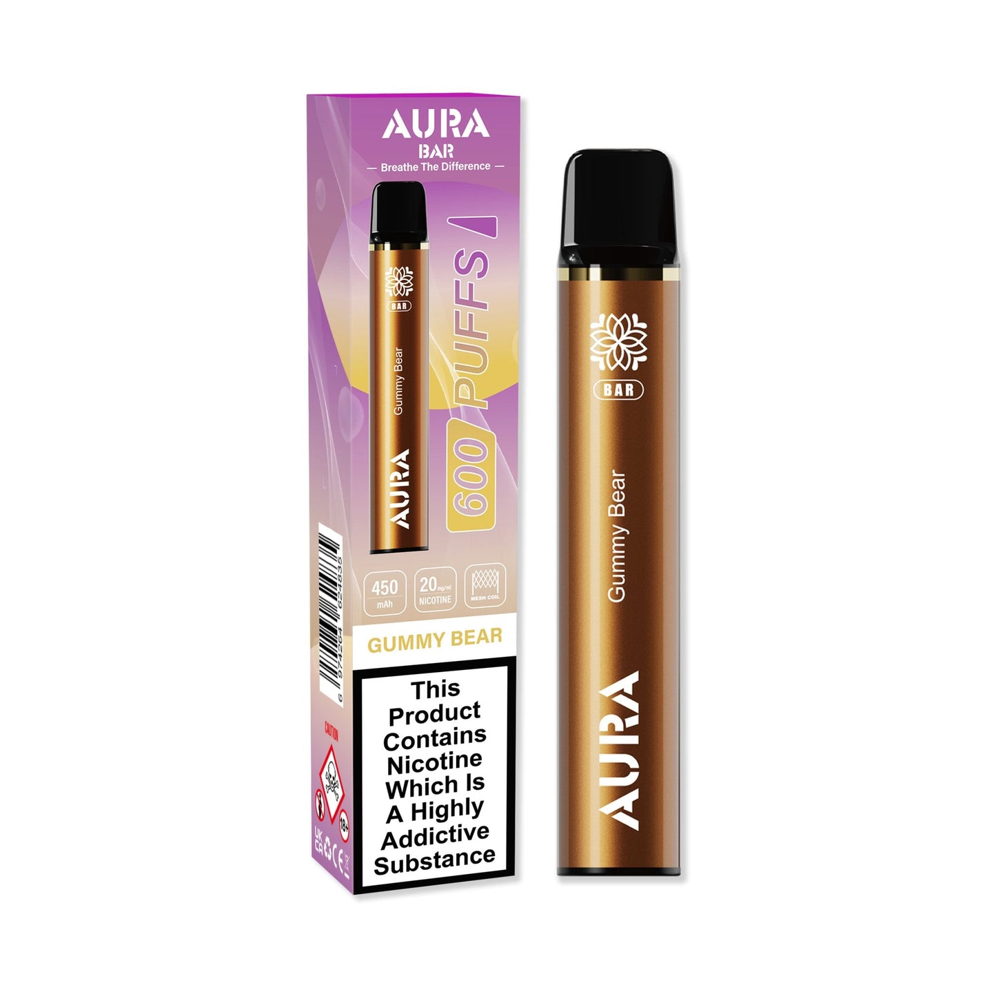 Aura Bar 600 Puffs Disposable Vape Pod Box of 10 - Vaperdeals