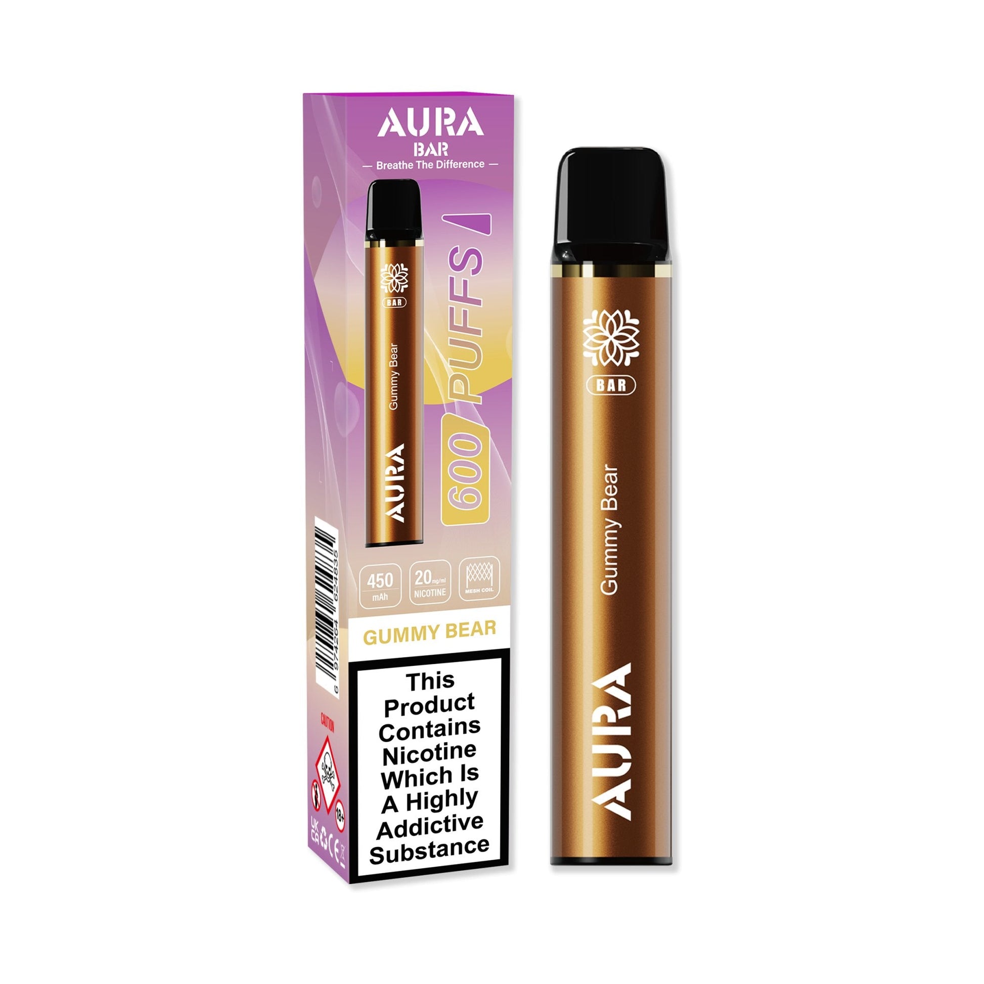 Aura Bar 600 Puffs Disposable Vape Pod Box of 10 - Vaperdeals