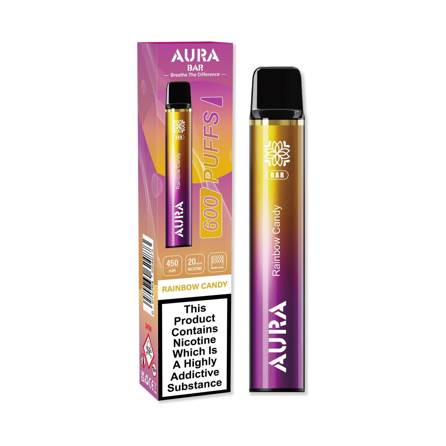 Aura Bar 600 Puffs Disposable Vape Pod Box of 10 - Vaperdeals