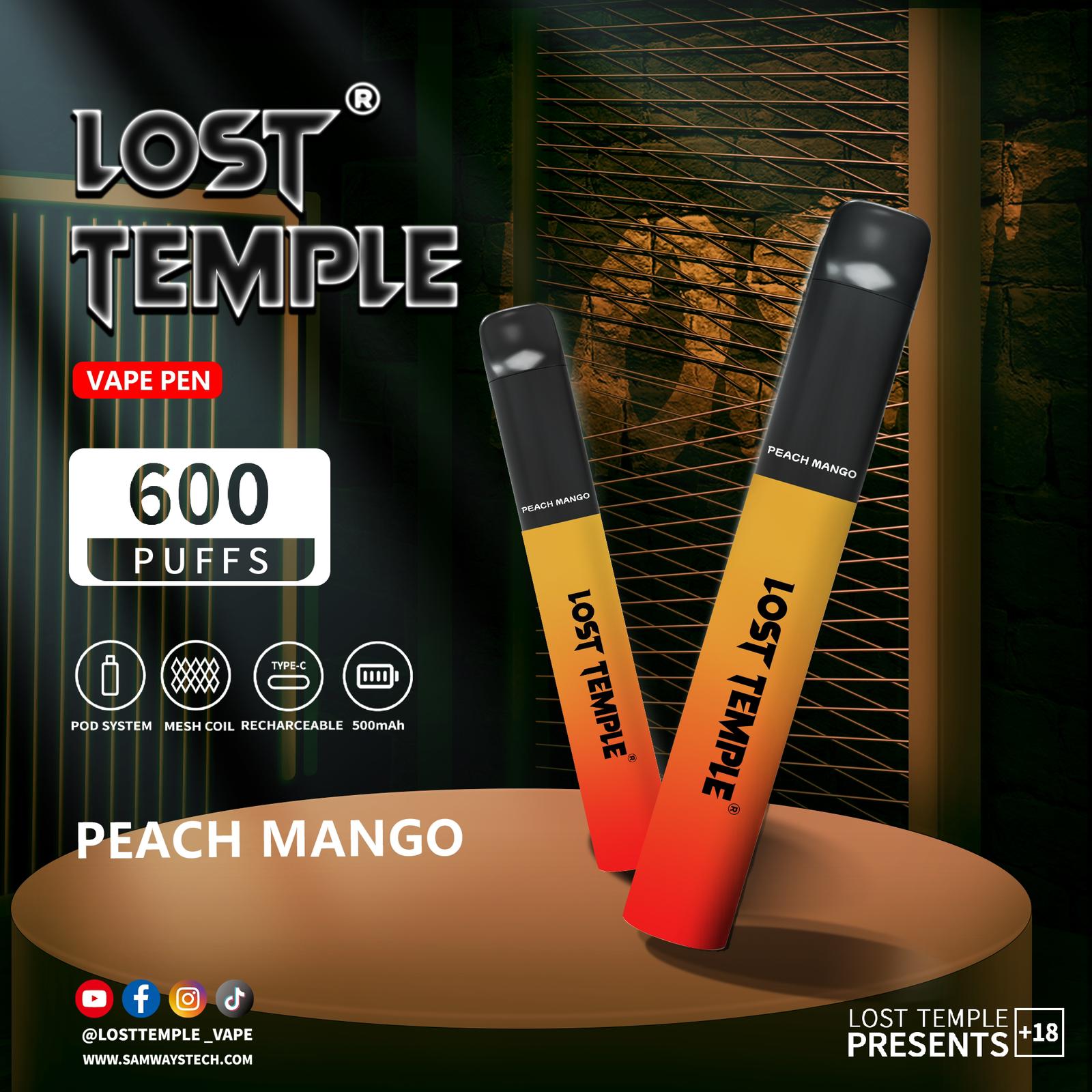 Lost Temple 600 Puffs Disposable Vape Device Kit Box of 10 - Vaperdeals