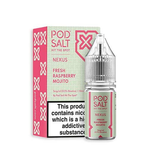 POD SALT - NEXUS - FRESH RASPBERRY MOJITO - 10ML NIC SALT- Pack Of 5